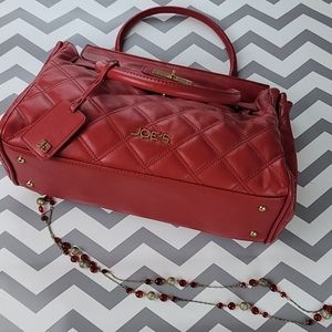 Authentic Red Leather Joe's Jeans purse sz: Large
